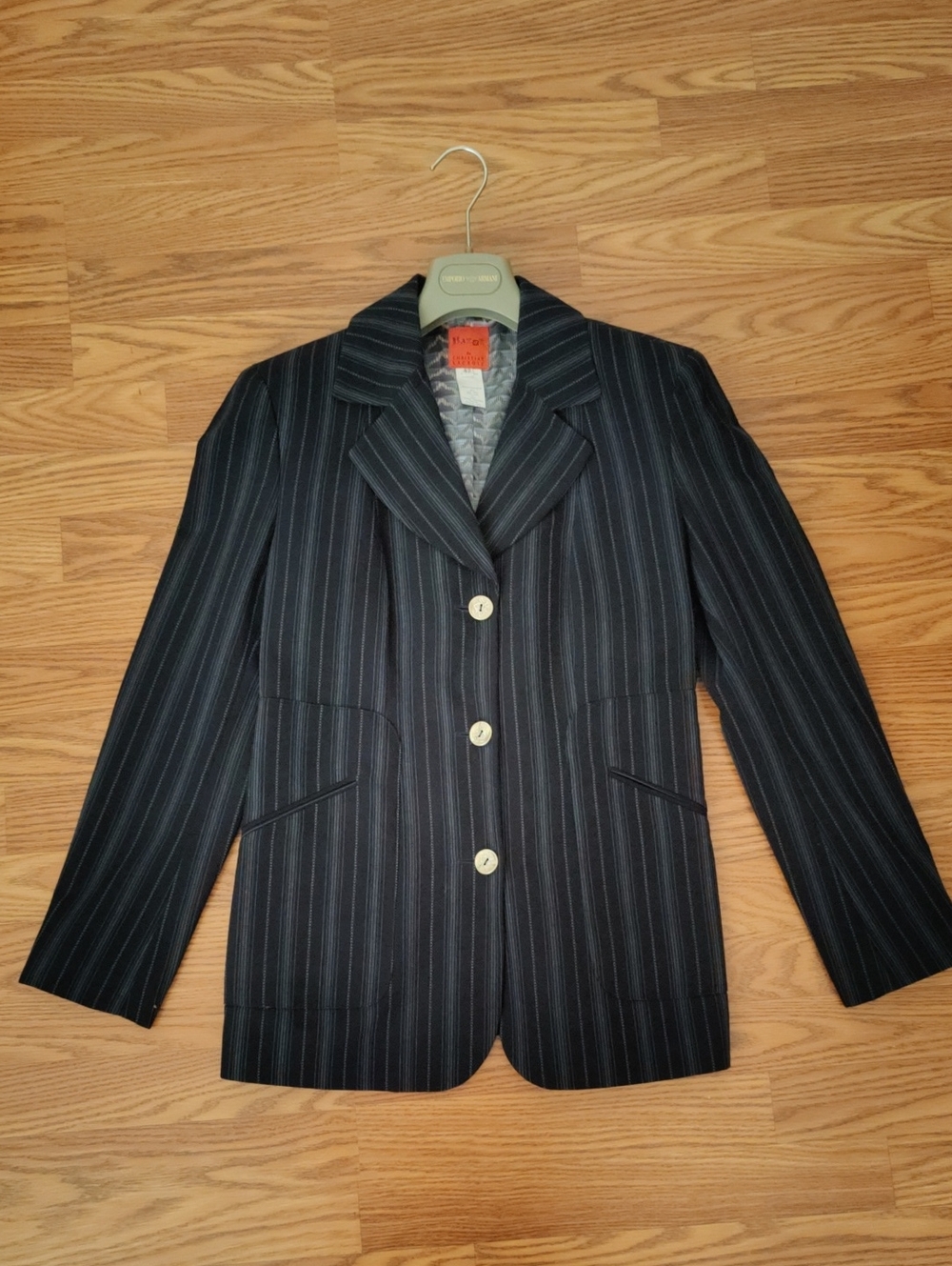 Bazar de Christian Lacroix Navy Pinstripe Tailored Blazer - Women